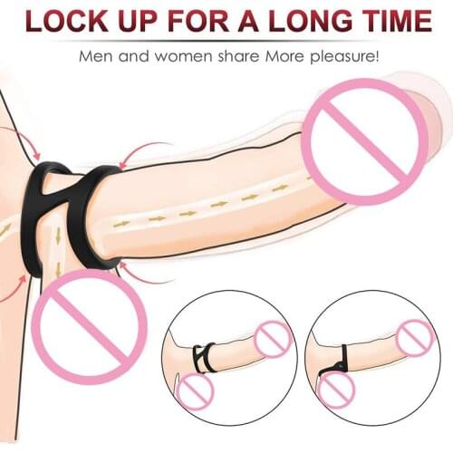Silicone Stretchy double penis ring cockring adult sex toy Multiple Male Longer Lasting Erection Cock cage for Man Couple sexual