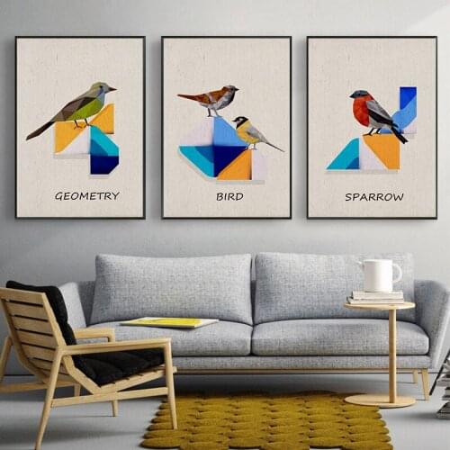 Nordic Art Canvas Painting Birds Pattern Print Home Decoration Wall Picture for Kids Room Decor Scandinavian Posters