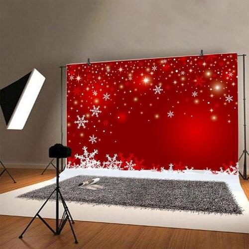 Fantasy Snow Red Backdrop Decoration Photography Studio Photo for Girls Birthday Party Room Baby Bath Custom Vinyl Background