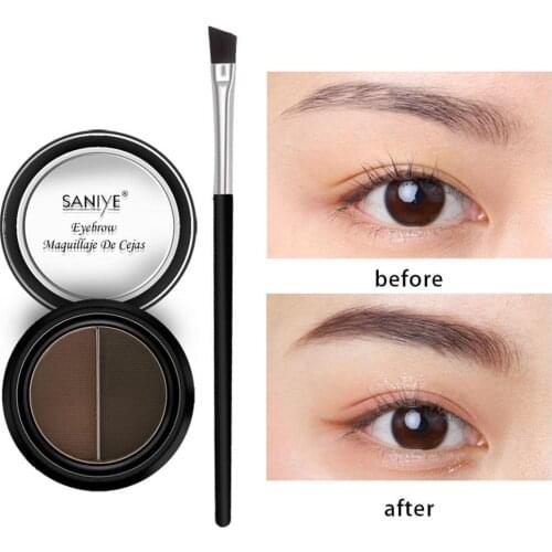 Waterproof Eyebrow Enhance Powder Eye Brow Drawing Makeup Set With Brush Long Lasting No Fading Two-color Eyebrow Powder