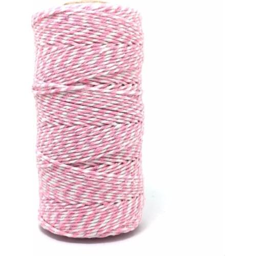 ZERZEEMOOY 8ply 1MM~1.5MM Cotton Bakers Twine Mix (100yard/spool) Bakers Twine Gift Packing PINK Twine for Crafting MS-PINK