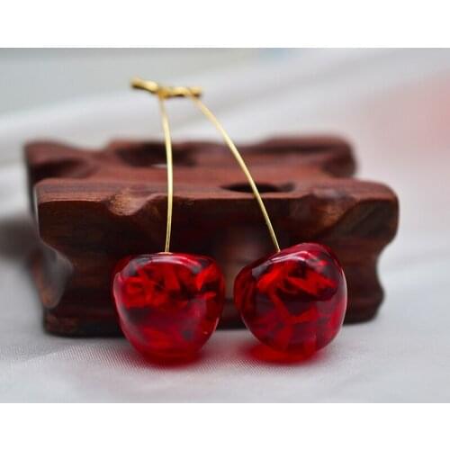 New Arrival Simulation Red Cherry Earrings Women Sweet Drop Earrings Girl Student Fruit Hanging Earring Jewelry Gift Hot Sale