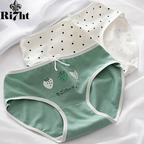 Womens Cotton Underwear Panties Fashion Bow Briefs Lovely Girl Comfort Panties Mid Waist Seamless Underpants Female Lingerie
