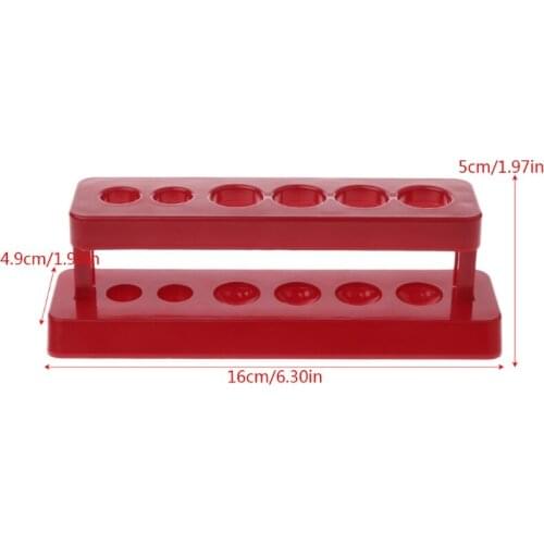 1pcTest Tube Holder 6 Hole Plastic Rack Red Stand Burette Stand Shelf Laboratory