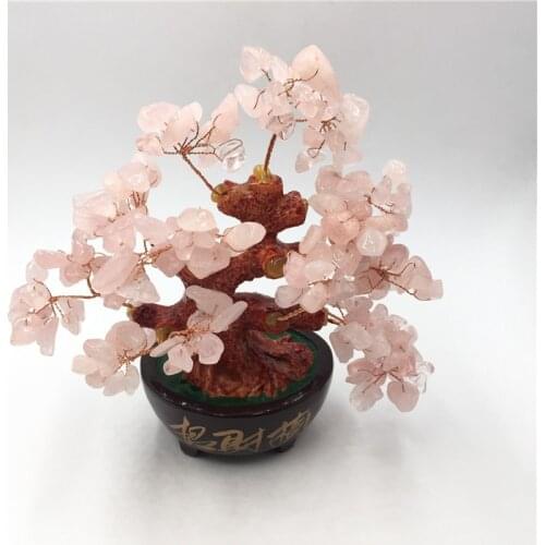 160-170mm NATURAL rose crystal quartz gemstone TREE REIKI Healing