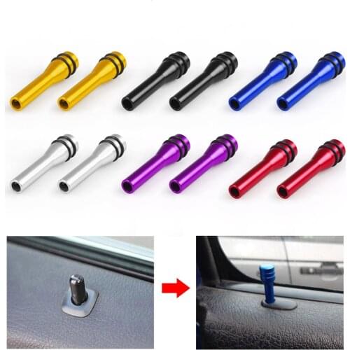 2pcs Aluminum Alloy Auto Car Security Door Lock Pins Universal Car Truck Interior Door Lock Knob Pull Pins 6 Colors Optional