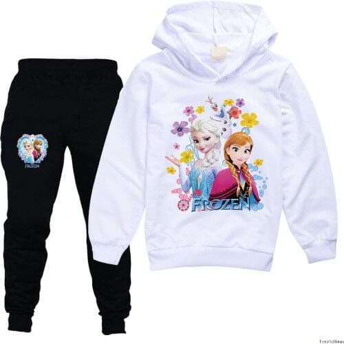 Disney Baby Girls Frozen Clothing Sets Cotton Cartoon Autumn Spring Clothes Long Sleeve 2pcs Infant Fashion Outfit Setst