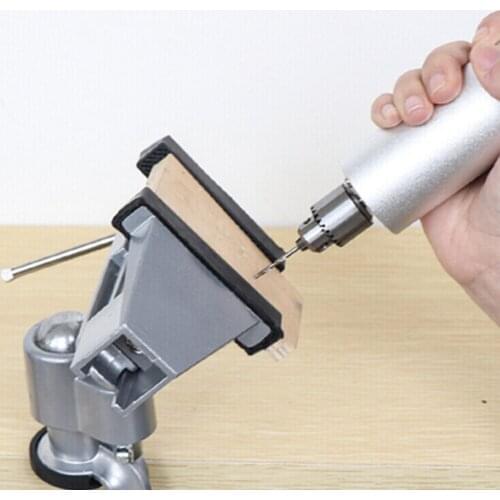 360 Degree Multifunctional Rotating Table Vise Aluminium Alloy Swivel Bench Vise Clamp Electric Drill Stand Rotating Tools