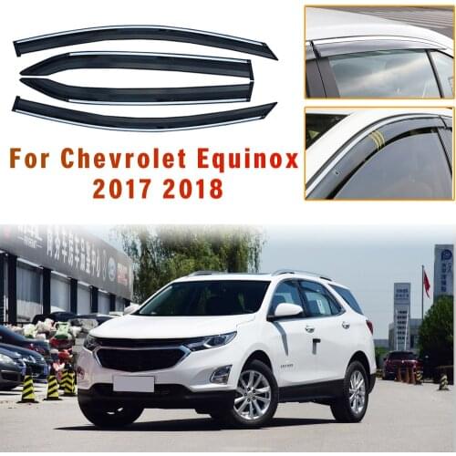 4pc Smoke Window For Chevrolet Equinox 2017 2018 Sun Rain exterior visor Deflector Guard Car Sunny visor Car Styling Accessories