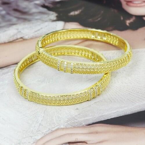 5 Pcs New design Zircon Metal Bangle Gold color zircon Jewelry charms Bracelet Gold color Women bangle 51418