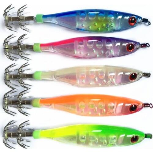 5Pcs Fake Shrimp Fishing Lure Hard Bait Fishing Wobbler Squid Jig Artificial Lure jigging Lure Octopus Bait