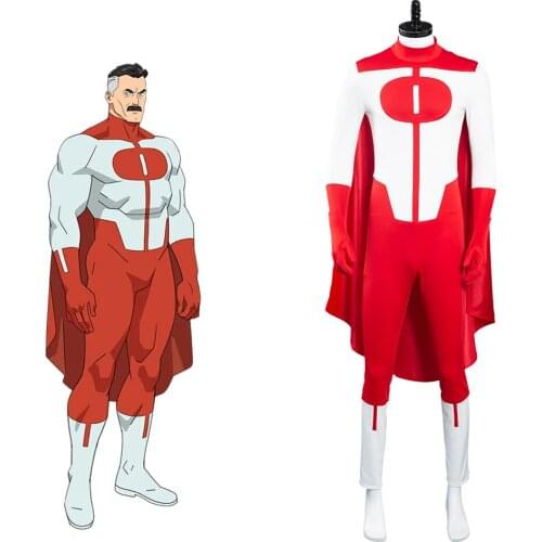 Anime Invincible Omni-Man Cosplay Costumes Jumpsuit Cloak Outfits Halloween Carnival Suit