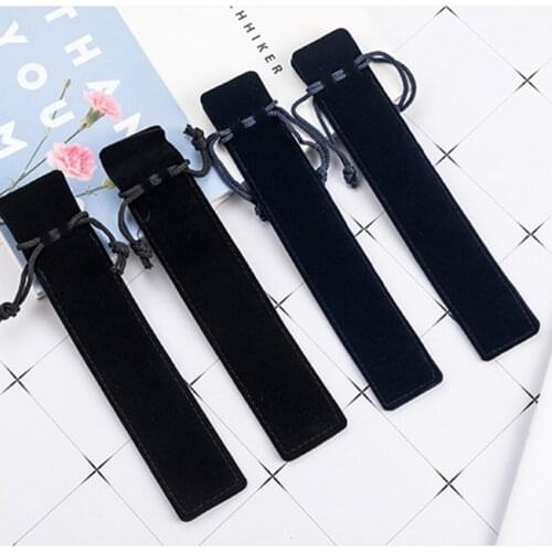 Lot 10pcs Velvet Ballpoint Pen Pouch Individual Pencil Bag Fountain Gift Strap Bunch Bag Ball Pen Soft Case Promotion Givenaway