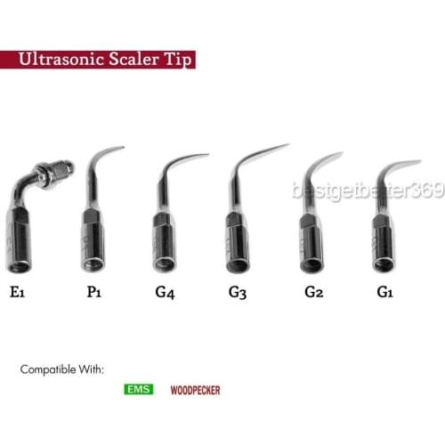 Free shipping 6X Dental Piezoelectric Ultrasonic Scaler Handpiece Tips EMS/WOODPECKOR