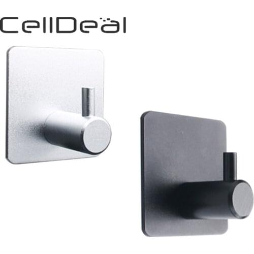 CellDeal Self Adhesive Hook Home Kitchen Wall Door Hooks Key Hangers Rack Stainless Steel Towel Hanger Bathroon Kitchen Toilet