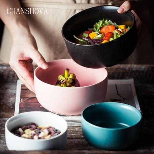 CHANSHOVA Traditional Chinese Color Glaze Matte Ceramic Bowl China Pottery Bowls for Fruit Salad Rice Kitchen Utensils H208