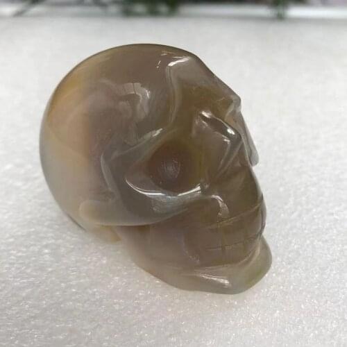 Natural Agate Skull,Quartz crystal ， Hand Carved Polishing And Home, Room, Desk Spiritual Decorations, Holiday Gifts