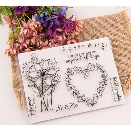 Flower love Clear Stamp Or stamp for DIY Scrapbooking/Card Making/Kids Fun Decoration Supplies A2155