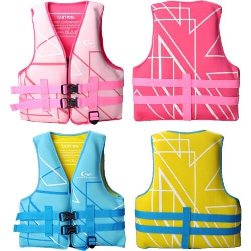 Kids Life Jacket Vest Safety Swimsuit Watersports Bathing Suits Floation Buoyancy Swimwear Pink Blue Boys Girls Children