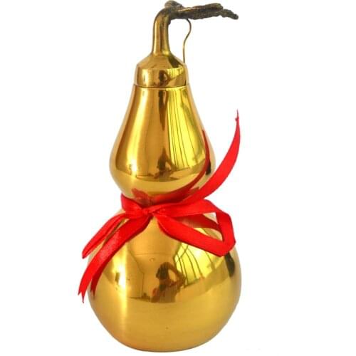 Feng Shui Brass Wu Lou/ Hu Lu Gourd 6" + Free Mxsabrina Red String Bracelet M5036-6