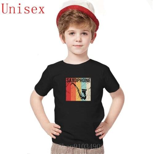 Vintage Retro Saxophone Sax Player Musician Children T Shirt Summer Style teenage girls clothing Quality kids clothes boys