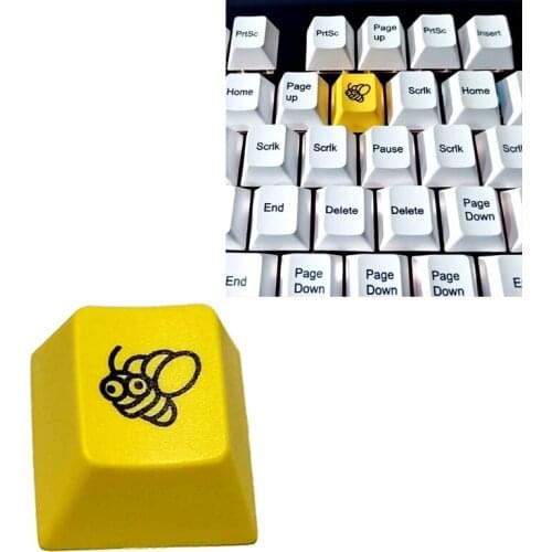 28TE R4 Keycap Cherry Profile Dip Dye Sculpture PBT Keycap for Mechanical Keyboard Etched Honey Bee Keycap