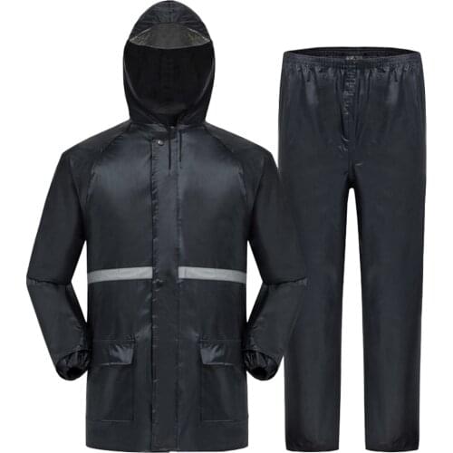 Men Women Outdoor Waterproof Rain Cover Set Sudden Rain Protective Gear with Hood and Safety Reflector