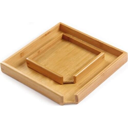 Small Pu'er Tea Tray Kung Fu Tea Set Bamboo Tea Tray Pu'er Tea Storage Tray Container Tea Saucer Accessories Tea Open Tray