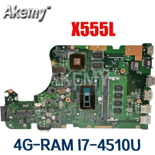 Amazoon X555LD Laptop motherboard For Asus X555LD X555LP X555LA X555L X555 Test onboard mainboard 4G-RAM I7-4510U