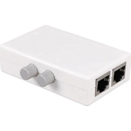 Mini 2 Port RJ45 RJ-45 Network Switch Ethernet Network Box Switcher Dual 2 Way Port Manual Sharing Switch Adapter HUB