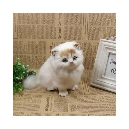 Simulation cute white cat 16x16x12cm model polyethylene&furs cat model home decoration props ,model gift d655
