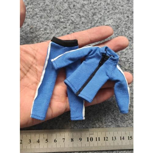 1/12 Scale Soldier Clothes Blue Sports Suit Model for 6" Action Doll Toys