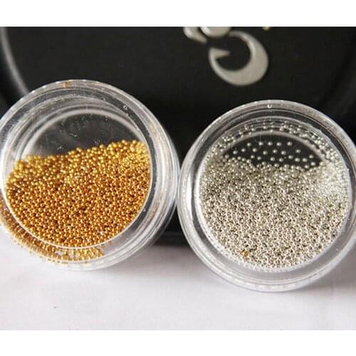 Fashion Cheap Nail Art Beads Caviar 2017 New Arrival Gold Silver Colorful Glass Beads Nail Jewel NP206