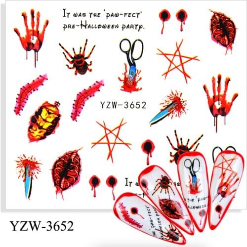 Nail Glue Sticker Nail Styling Accessories Halloween Nail Art Stickers for Nail Press on Nail Design Decoration Manicure Sticker