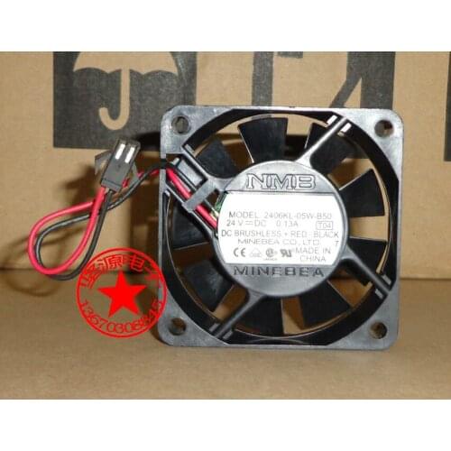 NMB-MAT 2406KL-05W-B50 T04 DC 24V 0.13A 60x60x15mm Server Cooling Fan