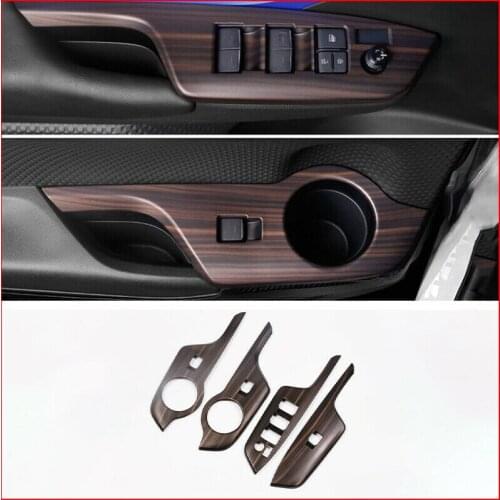 Wood grain Car Interior window switch panel Trim For Toyota C-HR CHR 2018-2020 Auto parts Car modification