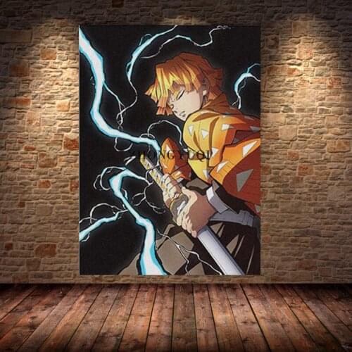 Zenitsu Agatsuma Demon Slayer Kimetsu Anime poster Canvas Wall Art Decoration prints for Home bedroom decor Painting