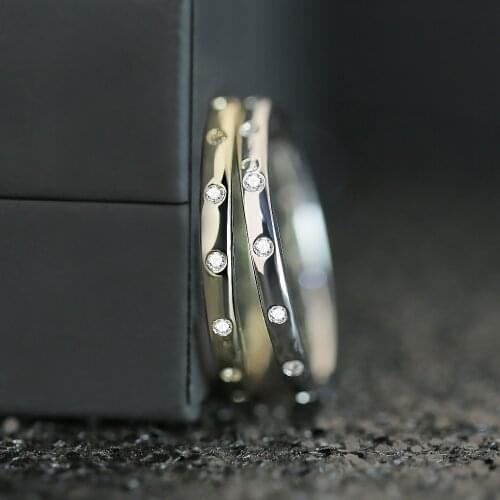 Huitan Casual Stylish Simple Design Ring Female Fashion Euro Hot Selling Channel Setting Engagement Jewelry Present For Lover