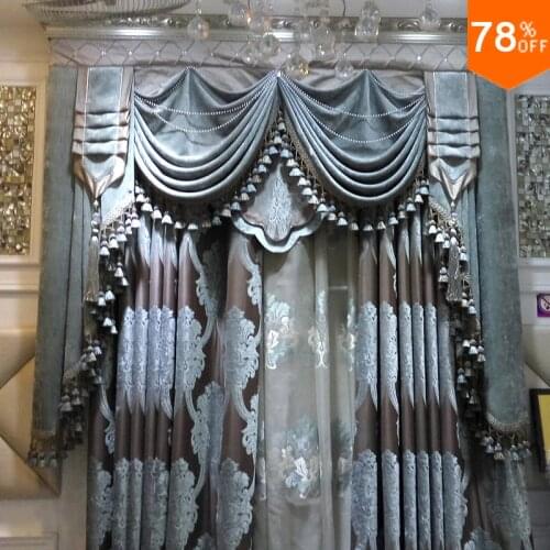 Ultimate Luxury Velvet curtains Silver grey blue Classic designers living rooms bedroom Curtain Dormitory Dinning Room Curtain