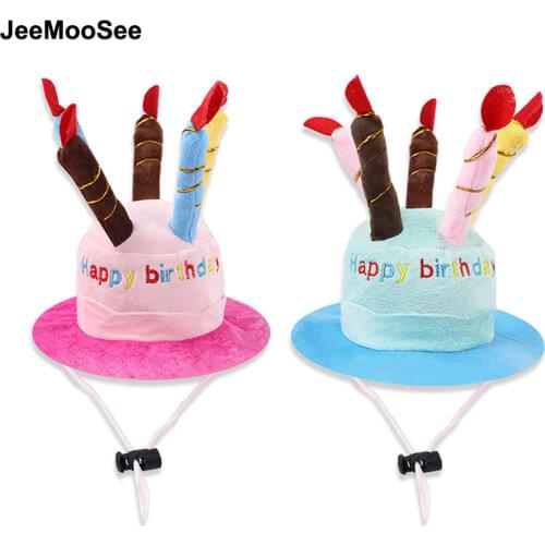 Blue Pink Pet Dog Birthday Hats Caps Funny Puppy Cat Head wear Cute Pets Hat Accessories for Small Dogs Chihuahua Pug Bulldog