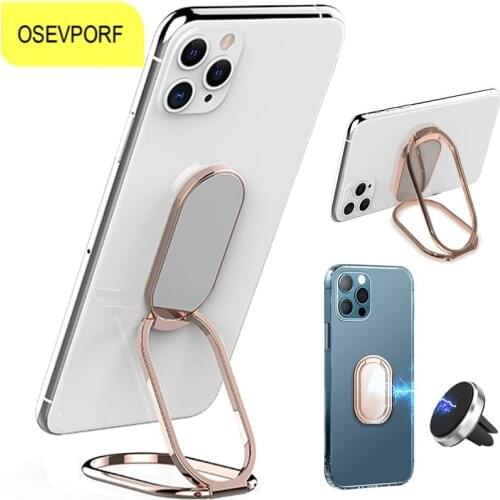 Flexible Mini Folding Stand Spin Rotatable Phone Holder for iPhone Samsung Huawei Magnetic Metal Mini Phone Holder Support Stand