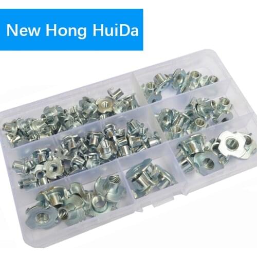 T-Nut M4 M5 M6 M8 Steel Metric Zinc Plated Nuts 90pcs Assortment Kit