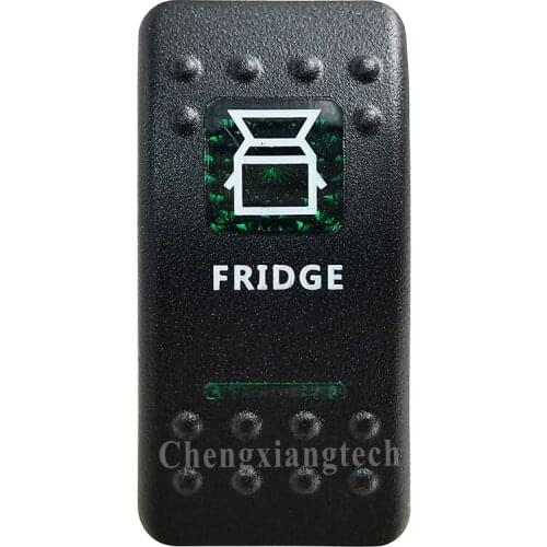 Green Printed Switch Cap -FRIDGE- for 12V 20A 5Pin On Off SPST Led Light Bar Car Boat Rocker Switch, COVER Only