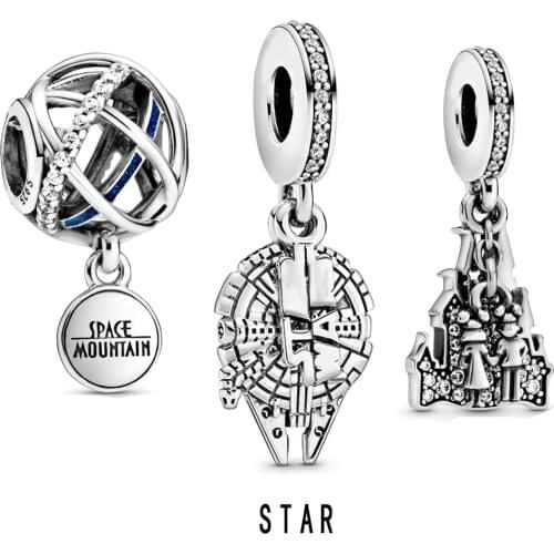 NEW 100% 925 Sterling Silver NEW Collection Star Charm Pendant Fit Diy Women Original Bracelet Jewelry Factory