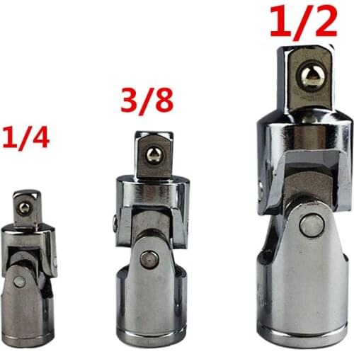 1/2" 3/8" 1/4 Inch Universal Conversion Head Square Head Sleeve Steering Drive Swivel Universal Joint Air Impact Socket Tool 1PC