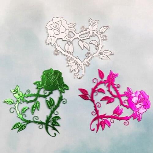 1pcs Heart Rose Cutting Dies Beautiful Flowers Metal Mold DIY Scrapbook Gift Card Dies Cut 2020 Latest DIY Scrapbook