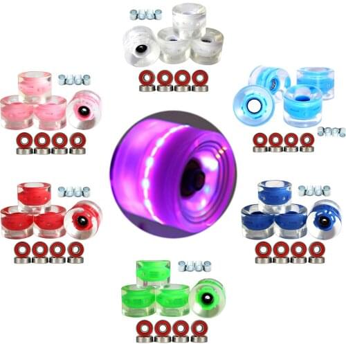4 Pack Luminous Skateboard Wheels Longboard Wheels 78A Light Up Glow at Night Replacement Wheel