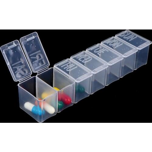 7 Days Pill Case Storage Dispenser Medicine Storage Splitters Independent Lattice