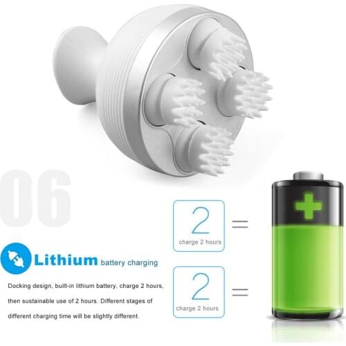 USB Waterproof Electric Head Massage Wireless Scalp Massager Prevent Hair Loss Promote Hair Growth Tools Vibrating Brain Care