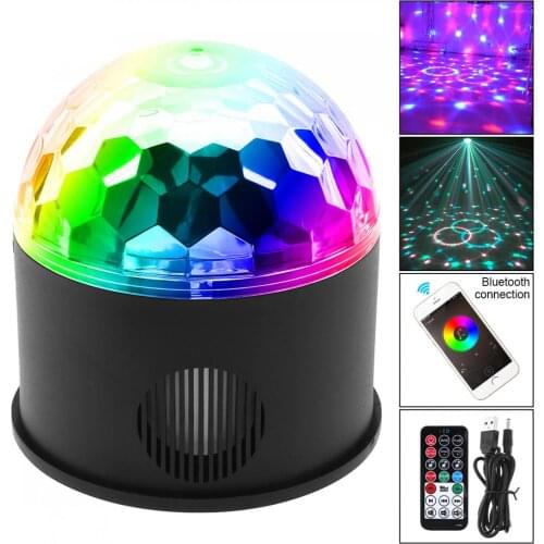 Bluetooth + Speaker USB LED Magic Ball Projector Stage Lights with Sound Control for Decoration / Car / Party